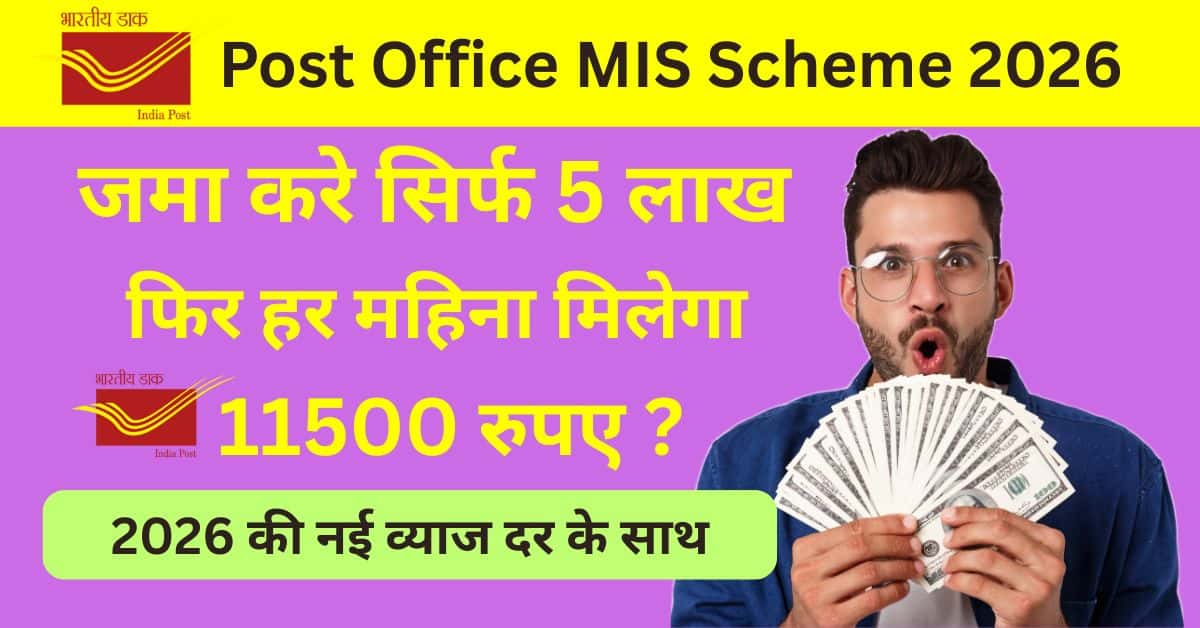 Post Office MIS Scheme 2026: सुरक्षित निवेश और हर महीने मासिक आय पाने की सरकारी योजना